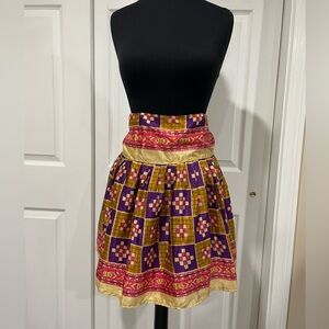 Vibrant A-Line Skirt with Geometric Patterns, Free Size